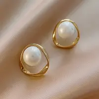 Серьги женские жемчужные Золотистые