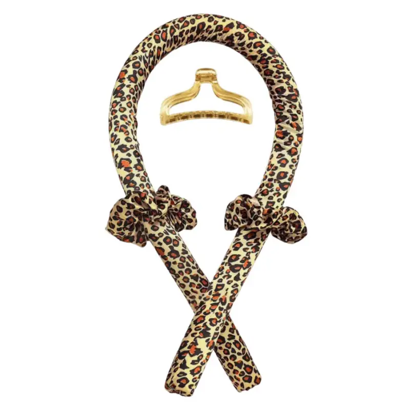 Бигуди мягкие с резинками и крабиком леопардовые