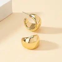 Серьги крупные кольца золотистые