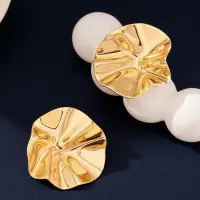 Серьги гвоздики круглые мятые