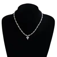 Чокер на шею Сердце серебристый