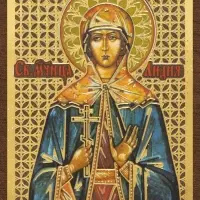 Икона "Лидия Иллирийская" 4х6 на МДФ-6