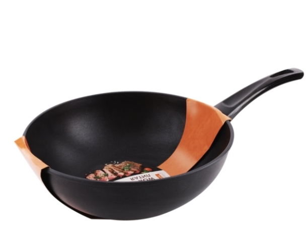 Сковорода Вок HOMECLUB Basic 28см литая, ручка soft-touch Сковорода Вок HOMECLUB Basic 28см литая, ручка soft-touch