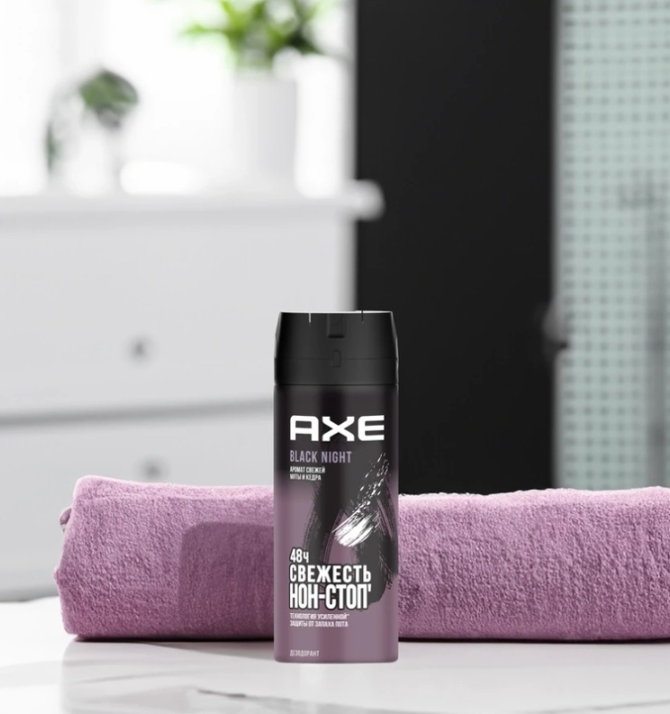 Дезодорант-антиперспирант спрей мужской AXE Black Night, 150мл Дезодорант-антиперспирант спрей мужской AXE Black Night, 150мл