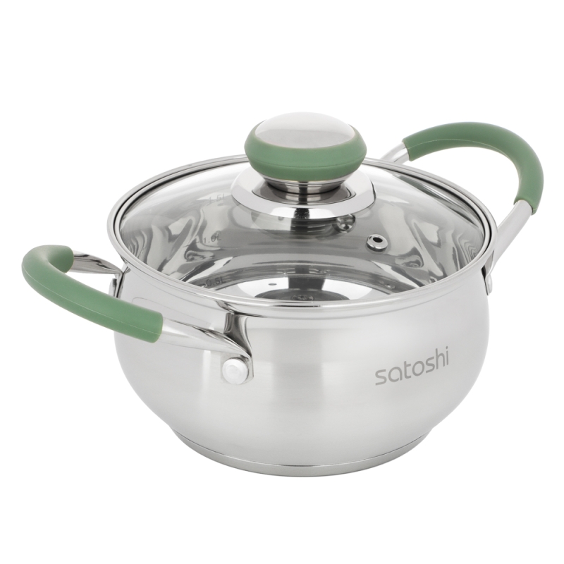 SATOSHI Марли Набор кастрюль 6 пр. (1,9л+3,6л+6,0л) со стекл. крышкой SATOSHI Марли Набор кастрюль 6 пр. (1,9л+3,6л+6,0л) со стекл. крышкой