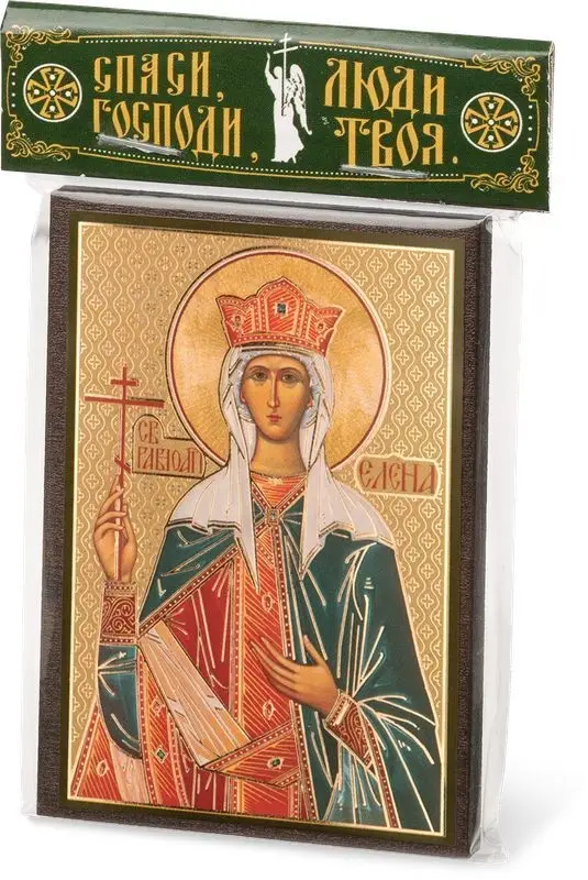 Икона Икона "Елена Равноапостольная царица" 6х9 на МДФ-6