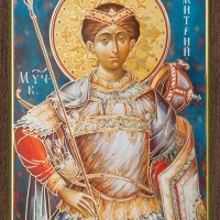 Икона "Дмитрий Солунский" 6х9 на МДФ-6