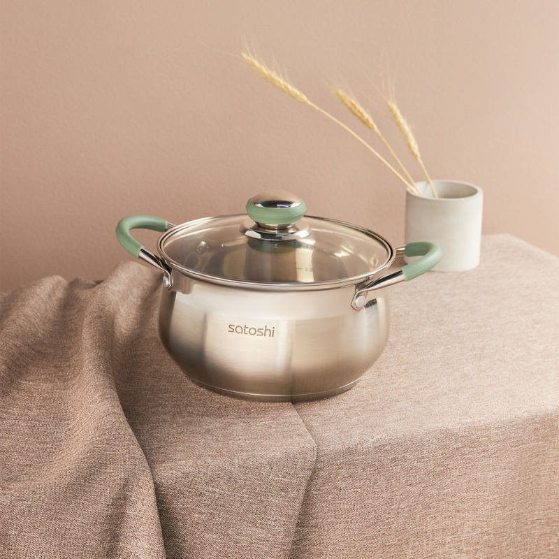 SATOSHI Марли Набор кастрюль 6 пр. (1,9л+3,6л+6,0л) со стекл. крышкой SATOSHI Марли Набор кастрюль 6 пр. (1,9л+3,6л+6,0л) со стекл. крышкой