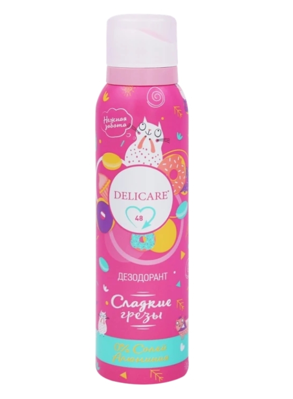 Дезодорант-спрей женский DELICARE Сладкие грезы, 150мл Дезодорант-спрей женский DELICARE Сладкие грезы, 150мл