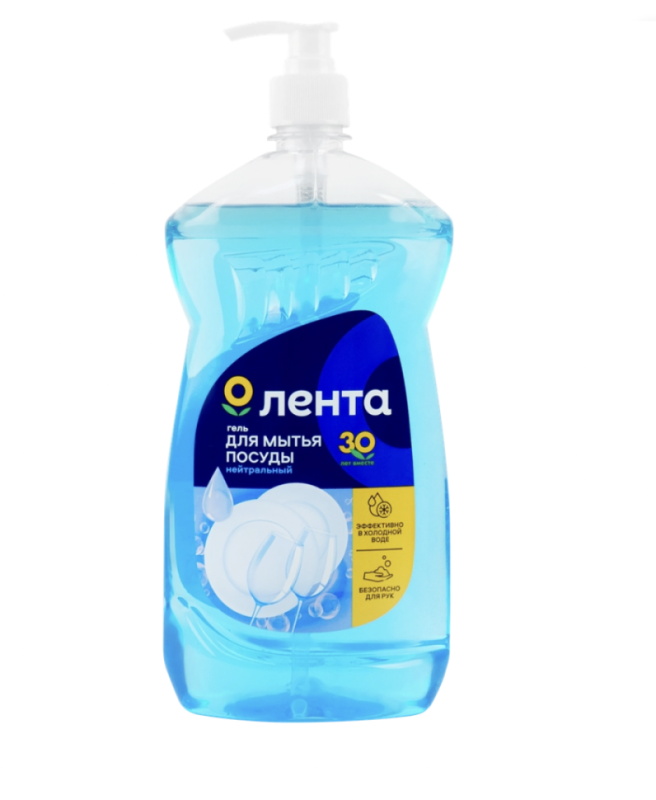 Средство для посуды ЛЕНТА Нейтральное, 900мл Средство для посуды ЛЕНТА Нейтральное, 900мл