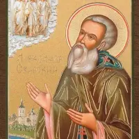 Икона "Александр Свирский", вид 2, 4х6 на МДФ-6