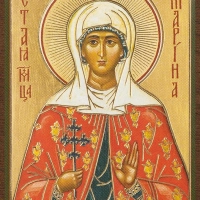 Икона "Марина Антиохийская", вид 2, 4х6 на МДФ-6 Икона "Марина Антиохийская", вид 2, 4х6 на МДФ-6