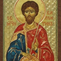 Икона "Святой Валентин" 4х6 на МДФ-6