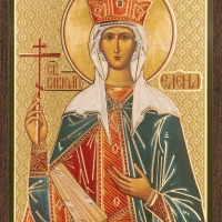 Икона "Елена Равноапостольная царица" 6х9 на МДФ-6