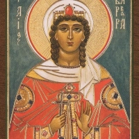 Икона "Варвара Илиопольская" 4х6 на МДФ-6