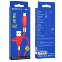 Кабель BX92 USB Lightning 1M 2.4A Borofone красный