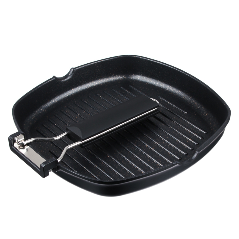 SATOSHI Кобальт Сковорода-гриль литая а/приг. покр. Мрамор, 24х24см, индукция, складная ручка SATOSHI Кобальт Сковорода-гриль литая а/приг. покр. Мрамор, 24х24см, индукция, складная ручка