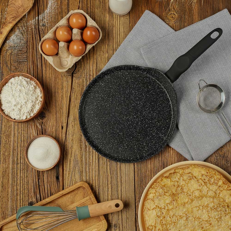 SATOSHI Стоун Сковорода литая блинная d24см, антипригарное покрытие Мрамор, индукция SATOSHI Стоун Сковорода литая блинная d24см, антипригарное покрытие Мрамор, индукция