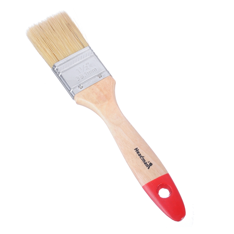 ЕРМАК/HEADMAN Кисть малярная плоская  ЕРМАК/HEADMAN Кисть малярная плоская "Евро" нат. щетина 1.5" (38мм)