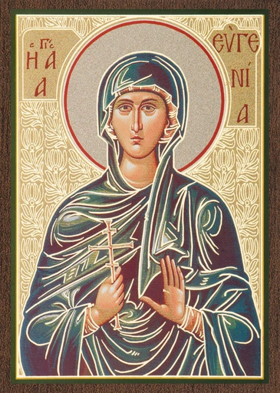 Икона Икона "Евгения Римская" 6х9 на МДФ-6