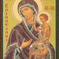 Икона БМ "Воспитание" 4х6 на МДФ-6