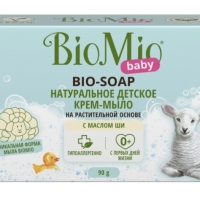 Туалетное крем-мыло детское BIOMIO BABY с маслом Ши 0+, 90г