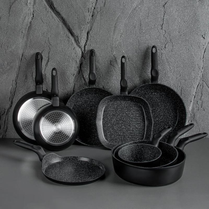 SATOSHI Стоун Сковорода литая d28см, антипригарное покрытие Мрамор, индукция SATOSHI Стоун Сковорода литая d28см, антипригарное покрытие Мрамор, индукция