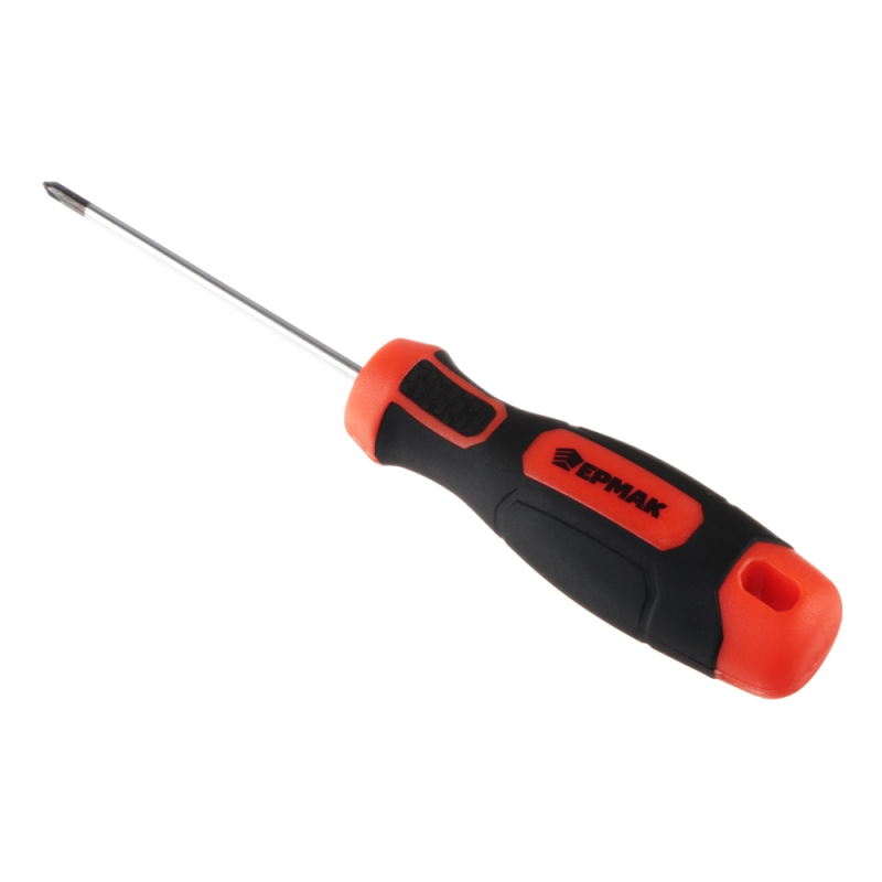 ЕРМАК Отвертка с прорезиненной ручкой PH0 3х75мм, намагниченный шлиц ЕРМАК Отвертка с прорезиненной ручкой PH0 3х75мм, намагниченный шлиц