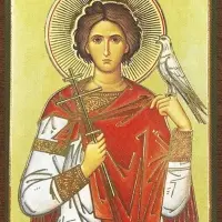 Икона "Трифон Апамейский" 4х6 на МДФ-6 Икона "Трифон Апамейский" 4х6 на МДФ-6