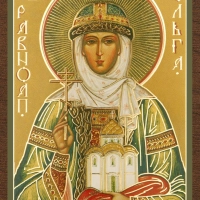 Икона "Ольга Равноапостольная", вид1, 4х6 на МДФ-6 Икона "Ольга Равноапостольная", вид1, 4х6 на МДФ-6