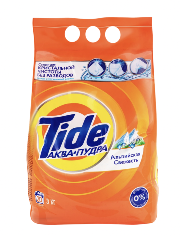 Стиральный порошок TIDE Альпийская свежесть, автомат, 3кг Стиральный порошок TIDE Альпийская свежесть, автомат, 3кг