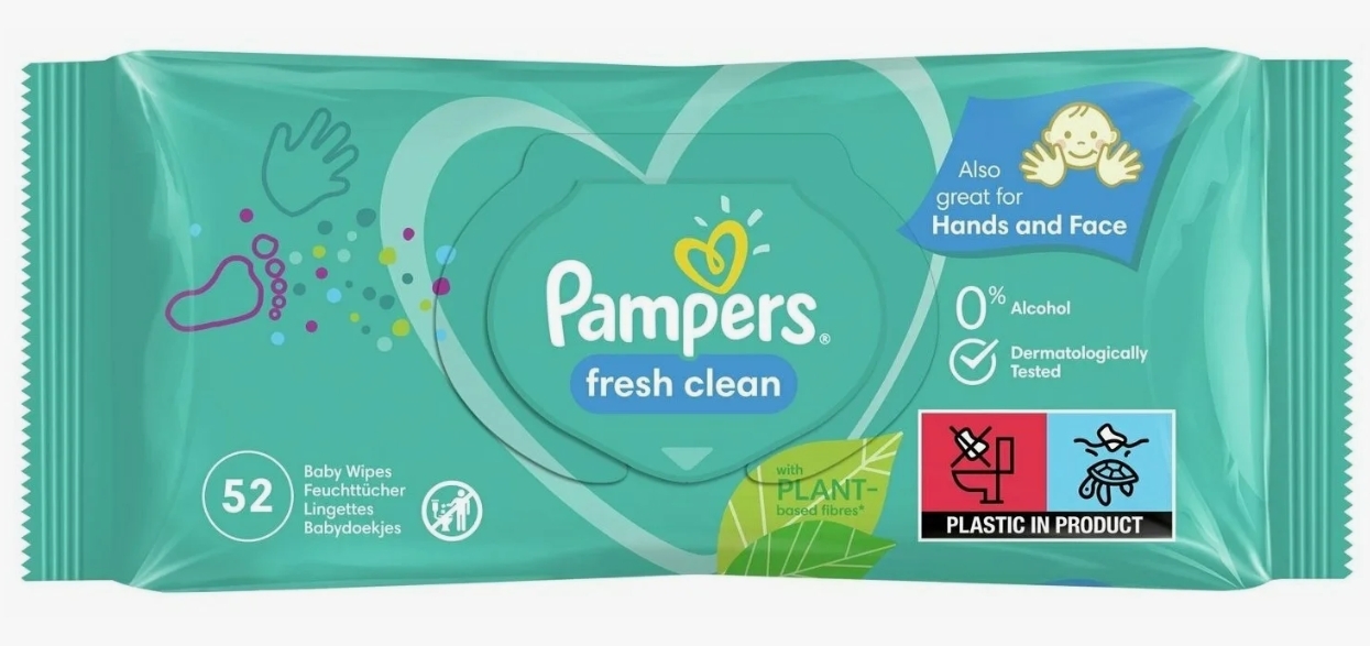 Влажные салфетки Pampers Fresh Clean, пластиковая крышка, 52 шт., 1 уп. Влажные салфетки Pampers Fresh Clean, пластиковая крышка, 52 шт., 1 уп.