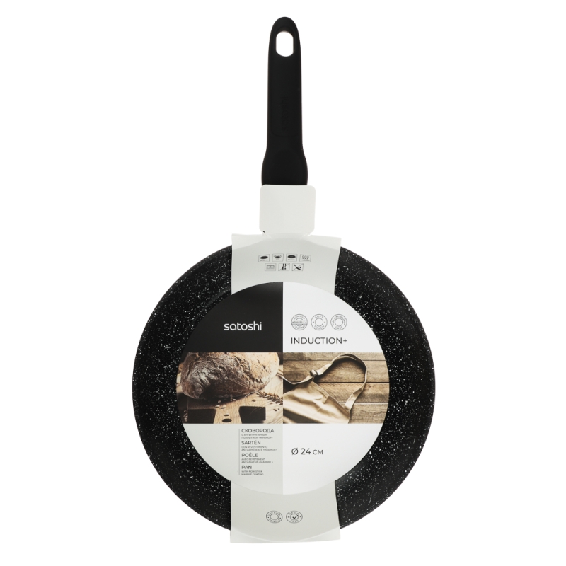 SATOSHI Стоун Сковорода литая d24см, антипригарное покрытие Мрамор, индукция SATOSHI Стоун Сковорода литая d24см, антипригарное покрытие Мрамор, индукция
