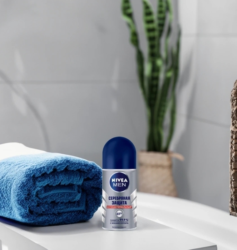 Дезодорант роликовый мужской NIVEA Men Серебряная защита, 50мл Дезодорант роликовый мужской NIVEA Men Серебряная защита, 50мл