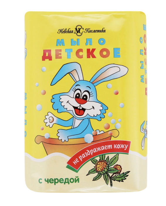Туалетное мыло НЕВСКАЯ КОСМЕТИКА Детское с экстрактом череды, 90г Туалетное мыло НЕВСКАЯ КОСМЕТИКА Детское с экстрактом череды, 90г