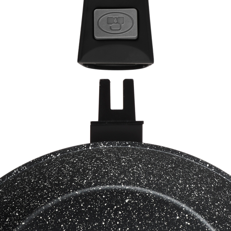 SATOSHI Оникс Сковорода литая d26см, антипригарное покрытие SATOSHI Оникс Сковорода литая d26см, антипригарное покрытие "мрамор", съемная ручка, индукция