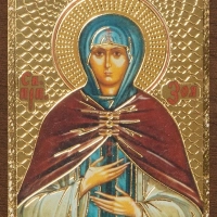 Икона "Святая Апполинария" 4х6 на МДФ-6