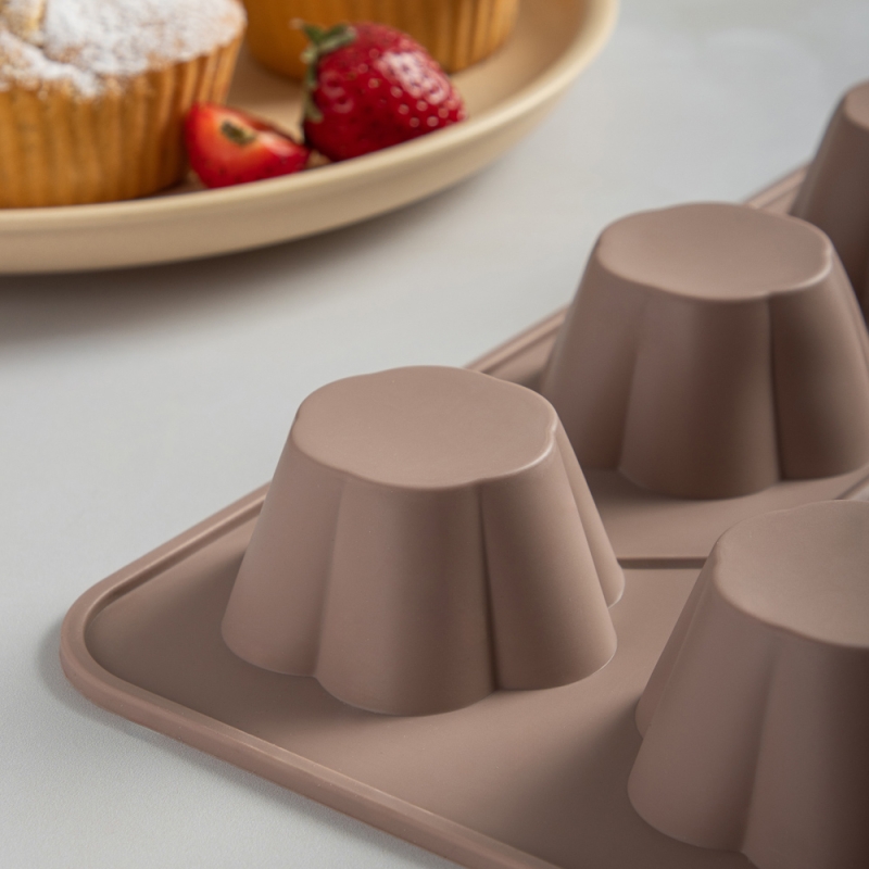 SATOSHI Алион Форма для выпечки маффинов 6 ячеек 29x17,4х3,6см, силикон