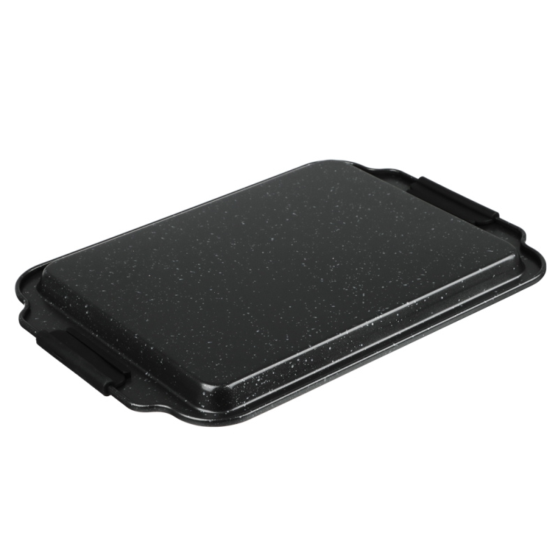 SATOSHI Лион Противень плоский 35x25x1,6 см, антипригарное покрытие Мрамор, силиконовые ручки SATOSHI Лион Противень плоский 35x25x1,6 см, антипригарное покрытие Мрамор, силиконовые ручки