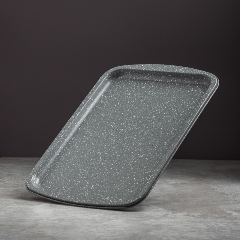 SATOSHI Буко Противень плоский, 36,5х27х1,7см, угл.сталь, антипригарное покрытие SATOSHI Буко Противень плоский, 36,5х27х1,7см, угл.сталь, антипригарное покрытие "Мрамор"