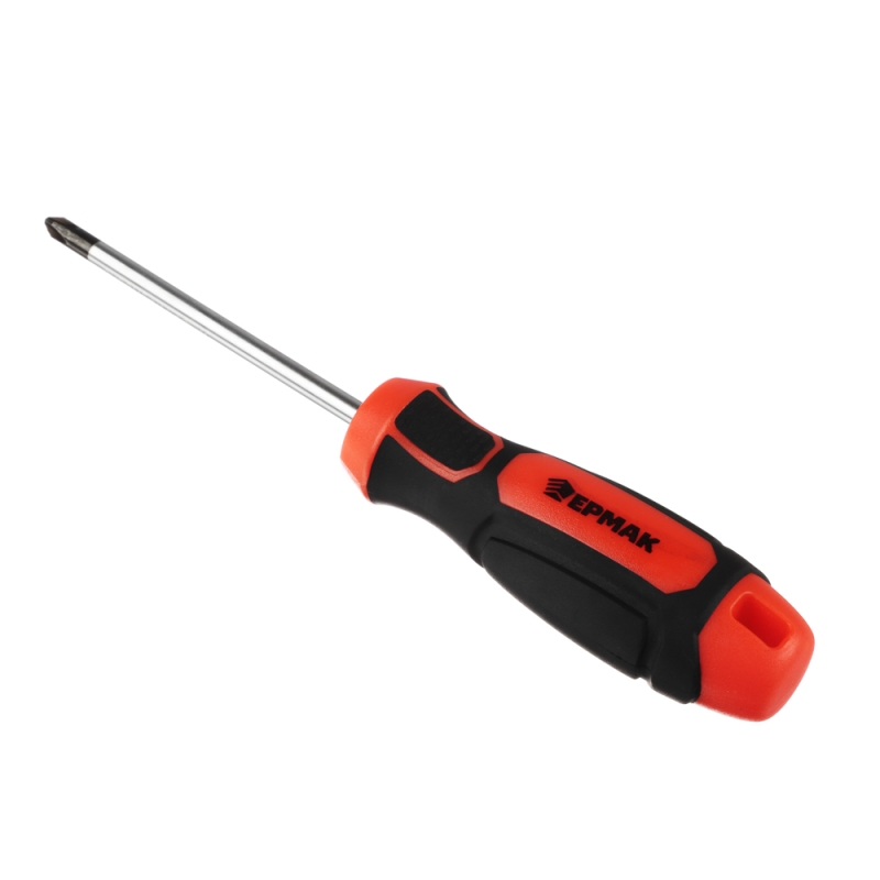 ЕРМАК Отвертка с прорезиненной ручкой PH2 6х100мм, намагниченный шлиц ЕРМАК Отвертка с прорезиненной ручкой PH2 6х100мм, намагниченный шлиц