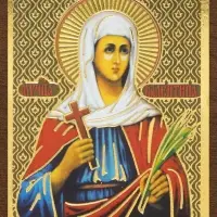 Икона "Валентина Кесарийская" 4х6 на МДФ-6