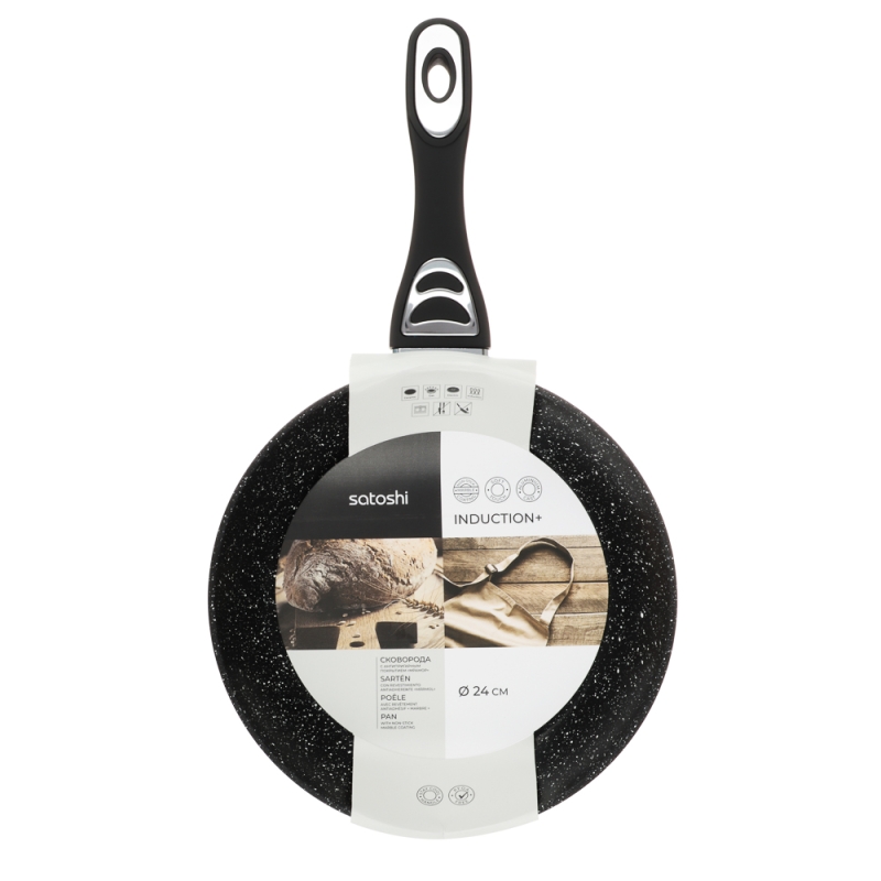 SATOSHI Танто Сковорода литая d24см, антипригарное покрытие Мрамор, индукция SATOSHI Танто Сковорода литая d24см, антипригарное покрытие Мрамор, индукция