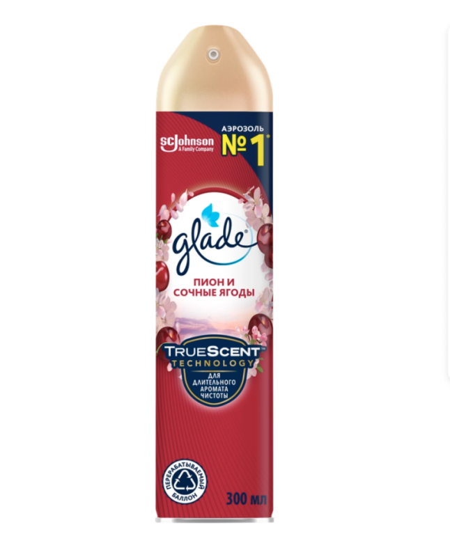 Освежитель воздуха GLADE Пион и сочные ягоды, 300мл Освежитель воздуха GLADE Пион и сочные ягоды, 300мл