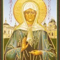 Икона "Матрона Московская" 4х6 на МДФ-6