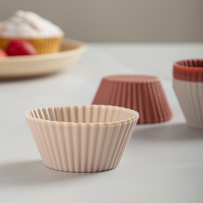 VETTA Набор форм силиконовых 16шт, 6,5x3,3см, VETTA Набор форм силиконовых 16шт, 6,5x3,3см, "Кекс", 3 цвета