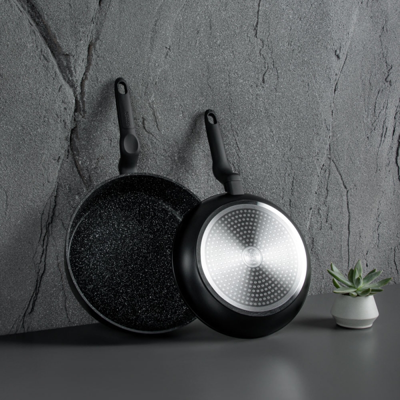 SATOSHI Стоун Сковорода литая d24см, антипригарное покрытие Мрамор, индукция SATOSHI Стоун Сковорода литая d24см, антипригарное покрытие Мрамор, индукция