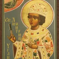 Икона "Дмитрий Угличский" 4х6 на МДФ-6 Икона "Дмитрий Угличский" 4х6 на МДФ-6