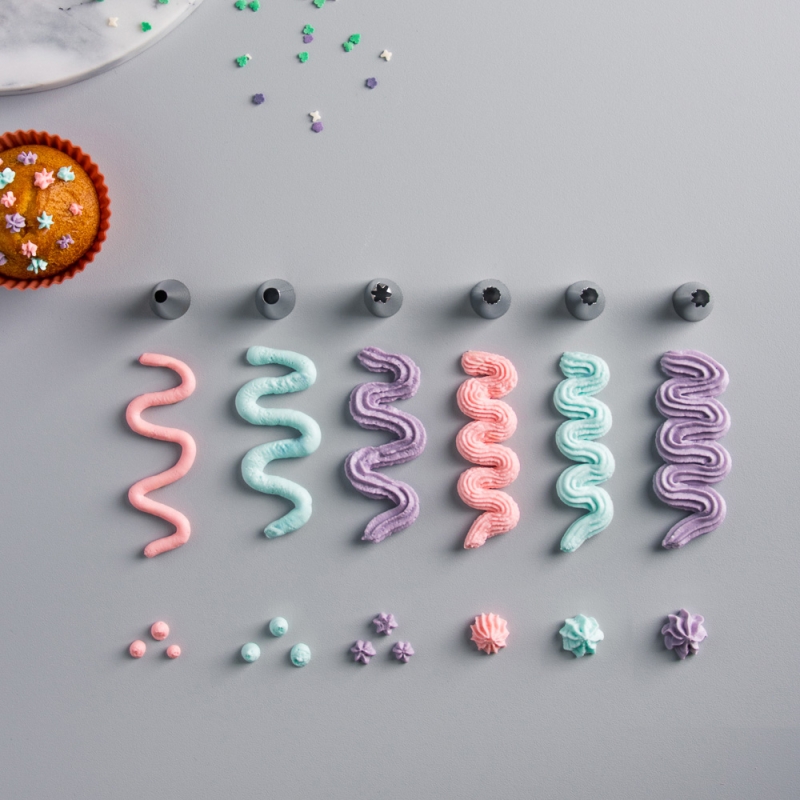 VETTA Набор кондитерских насадок 6 шт, вариант 1, нерж. сталь VETTA Набор кондитерских насадок 6 шт, вариант 1, нерж. сталь