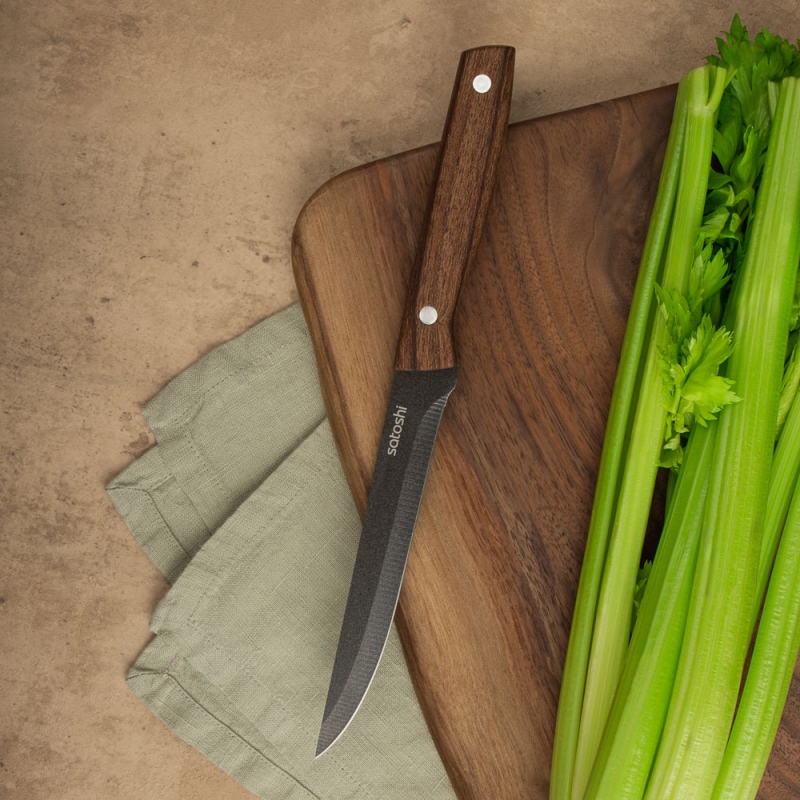 SATOSHI Меллер Нож кухонный универсальный 15см, нерж.сталь с антиналипающим покрытием SATOSHI Меллер Нож кухонный универсальный 15см, нерж.сталь с антиналипающим покрытием